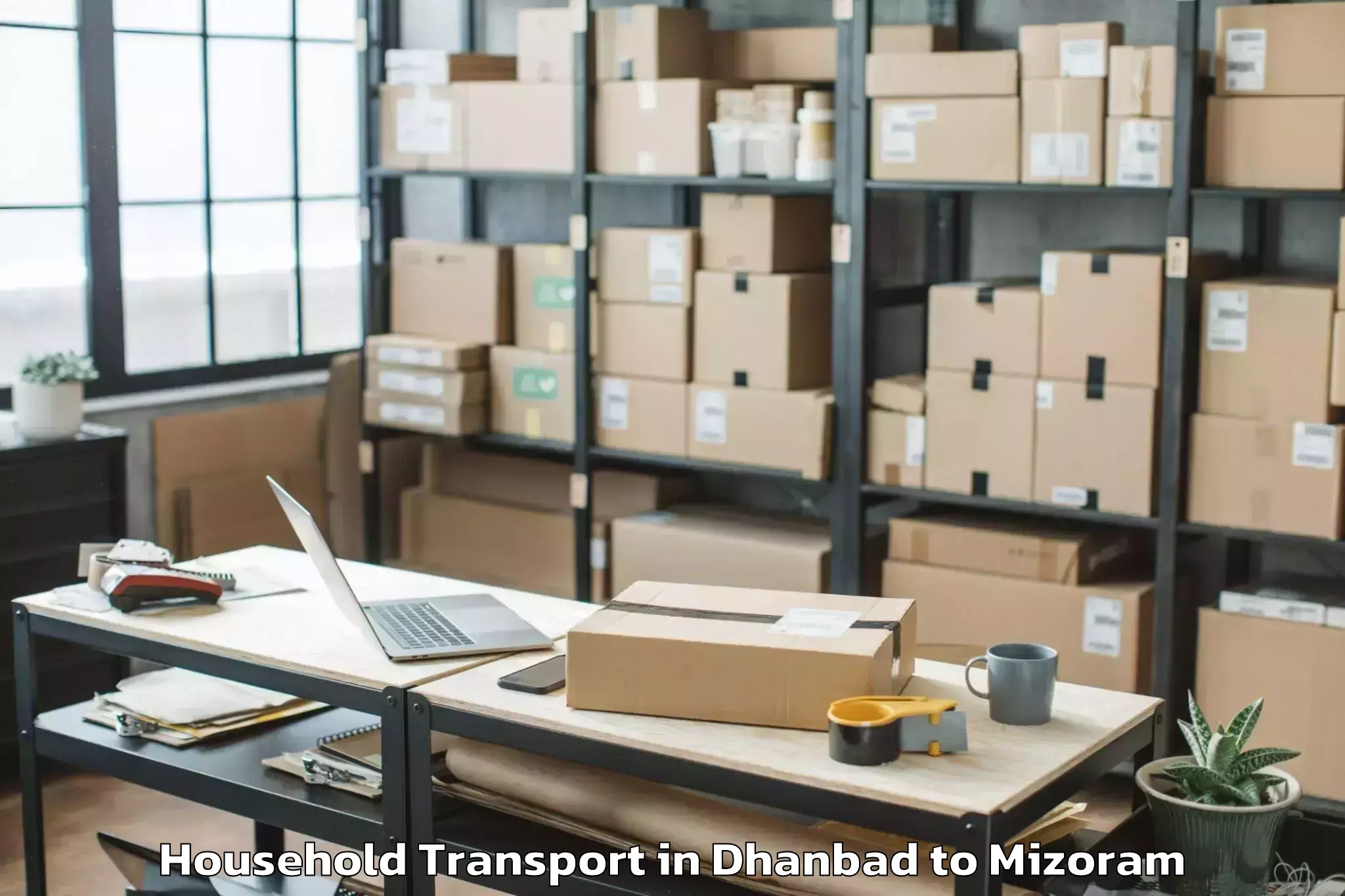 Dhanbad to Lawngtlai Household Transport Booking